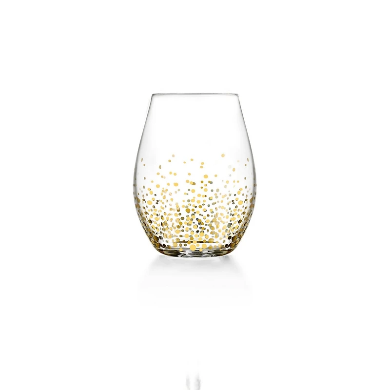 Jay Imports Gold Luster Stemless Glasses, Set of 4