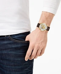 Bulova Men's Automatic Sutton Brown Leather Strap Watch 43mm