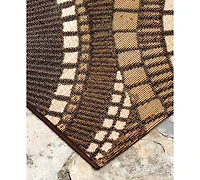Liora Manne' Marina 8035 Circles 1'11" x 7'6" Indoor/Outdoor Runner Area Rug