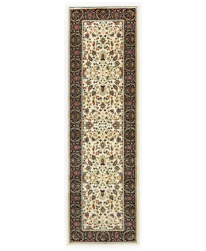 Closeout! Oriental Weavers Kashan 108X Ivory/Black 2'3" x 7'6" Runner Area Rug
