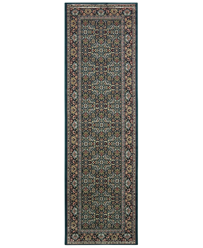 Closeout! Oriental Weavers Kashan 180L Navy/Multi 2'3" x 7'6" Runner Area Rug
