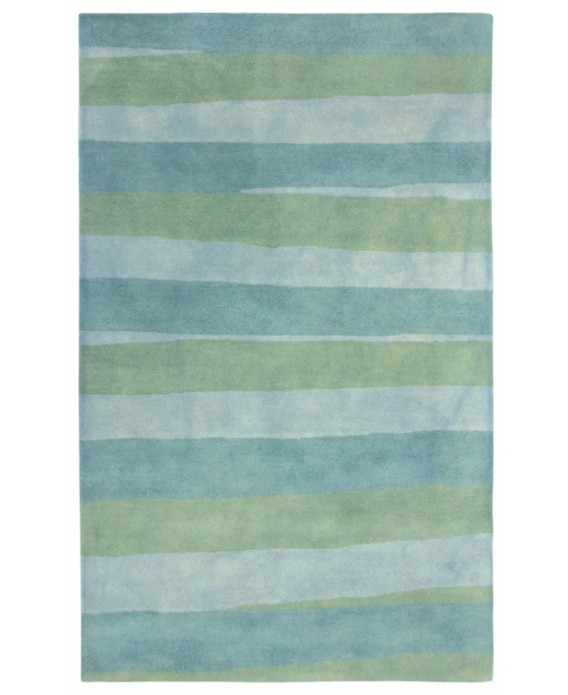 Liora Manne' Piazza 7281 Stripes Sea Breeze 2'3" x 8' Runner Area Rug