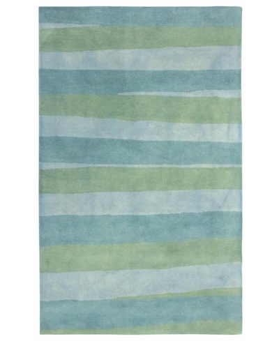 Liora Manne' Piazza 7281 Stripes Sea Breeze 2'3" x 8' Runner Area Rug