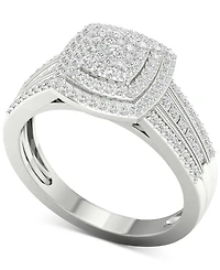Diamond Cluster Ring (1/2 ct. t.w.) Sterling Silver