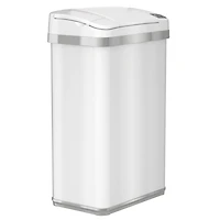 iTouchless 4 Gallon / 16 Liter White Sensor Bathroom Trash Can with Odor Filter