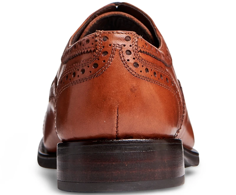 Anthony Veer Men's Ford Quarter Brogue Oxford Rubber Sole Lace-Up Dress Shoe