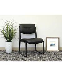 Boss Office Products Leather Sled Base Side Chair