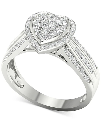 Diamond Heart Ring (1/2 ct. t.w.) Sterling Silver