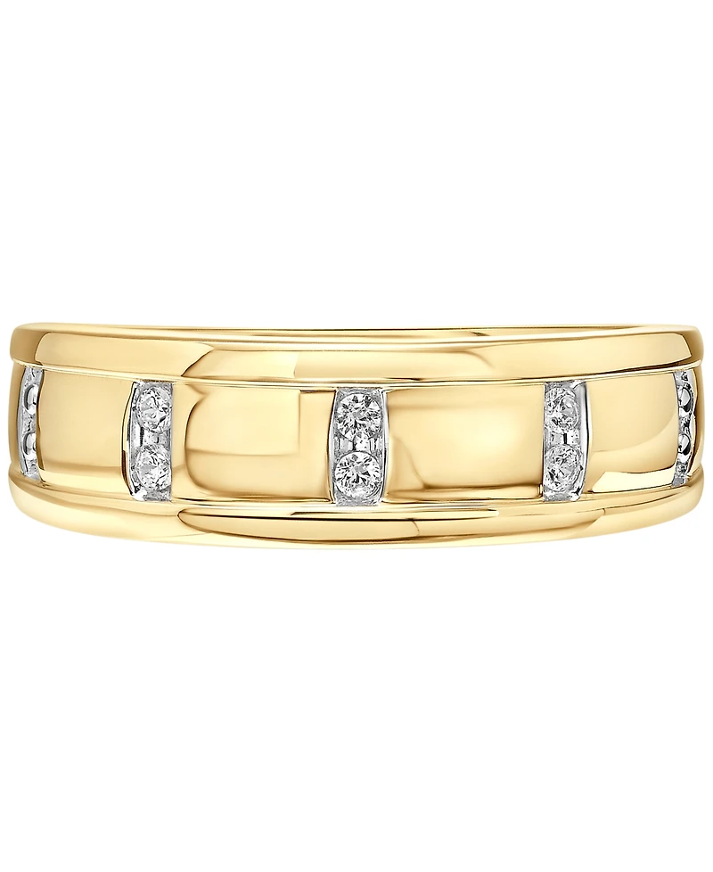 Men's Diamond Band (1/10 ct. t.w.) 10k Yellow Gold and White