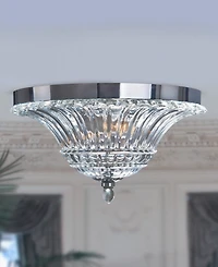 Elegant Designs 2 Light Glass Ceiling Light Glacier Petal Flushmount