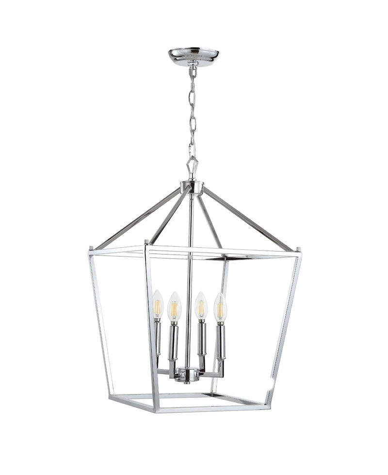 Jonathan Y Pagoda 4-Bulb Lantern Metal Led Pendant