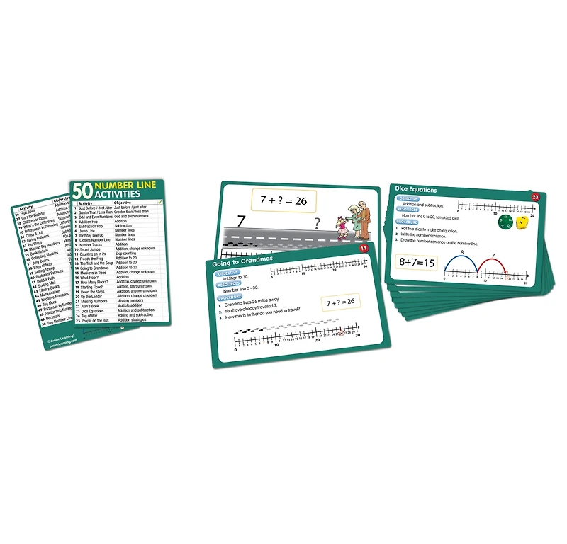 Junior Learning 50 Number Line Activities Learning Set