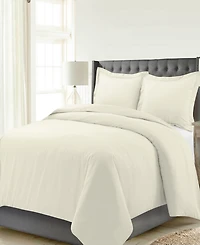 Celeste Home Luxury Weight Solid Cotton Flannel Duvet Cover Set, Full/Queen