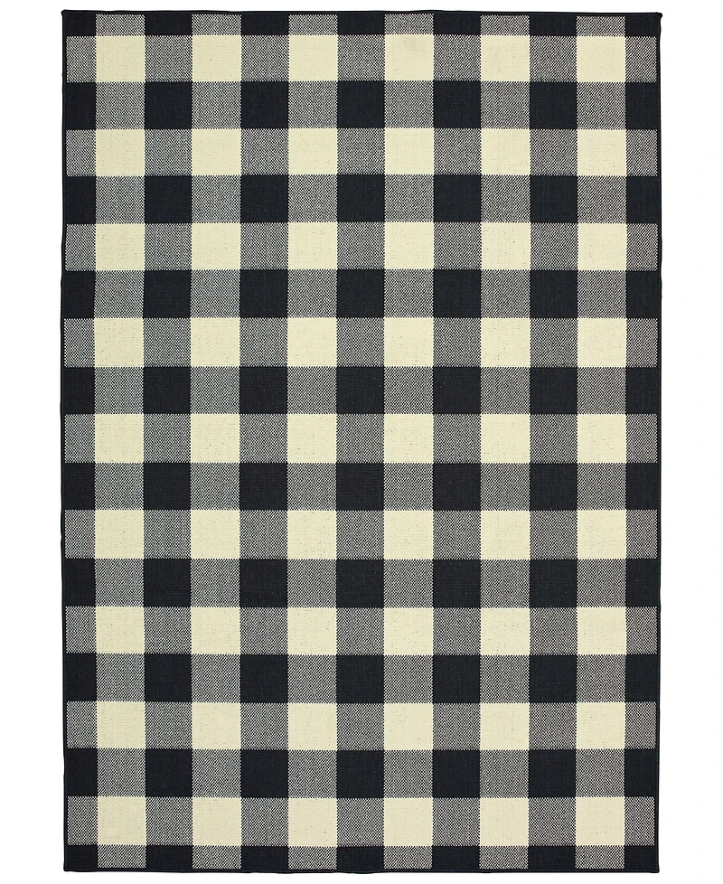 Oriental Weavers Marina 1932K Black/Ivory 2'5" x 4'5" Indoor/Outdoor Area Rug