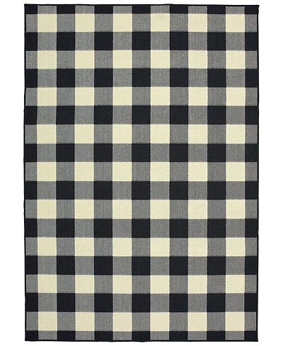 Oriental Weavers Marina 1932K Black/Ivory 2'5" x 4'5" Indoor/Outdoor Area Rug