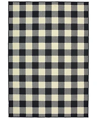 Oriental Weavers Marina 1932K Black/Ivory 2'5" x 4'5" Indoor/Outdoor Area Rug