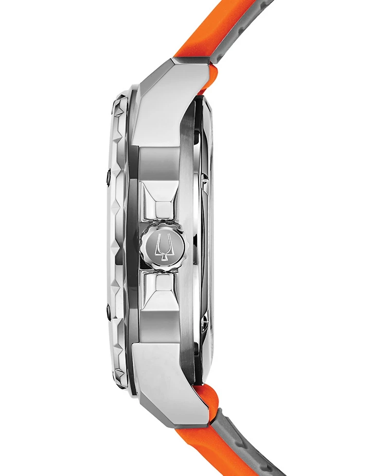 Bulova Men's Automatic Marine Star Orange Silicone Strap Watch 45mm