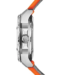 Bulova Men's Automatic Marine Star Orange Silicone Strap Watch 45mm