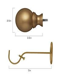 Cordelia Adjustable 86"-120" Curtain Rod with Ball Finials