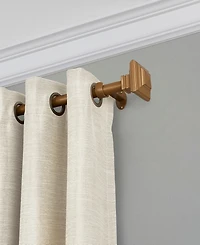 Florence Adjustable 86"-120" Curtain Rod With Stacked Square Finials