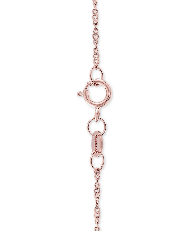 Mother of Pearl (16mm) Rose Cameo 18" Necklace in 18k Rose Gold over Sterling Silver