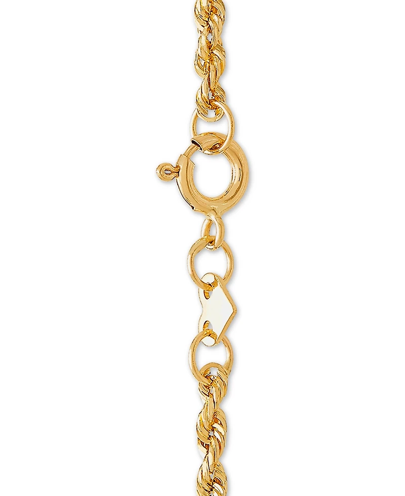Lightweight Rope Chain 18" Necklace (1-3/4mm) in 14k Yellow Gold