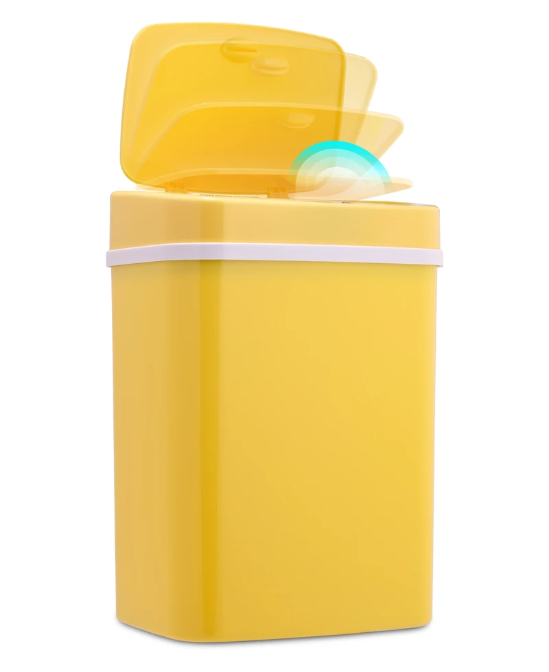 Ninestars Rectangular Motion Sensor Trash Can 3.2 Gallon Abs
