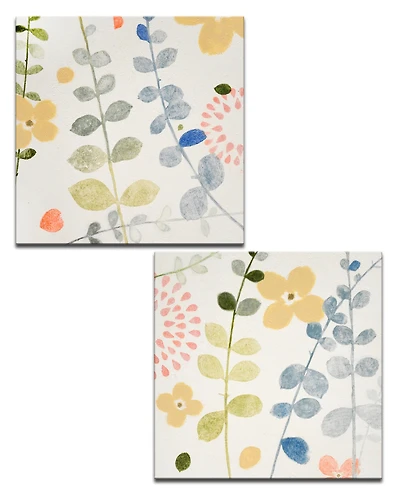 Ready2HangArt 'Dew I/Ii' 2 Piece Botanical Canvas Wall Art Set, 20x20"