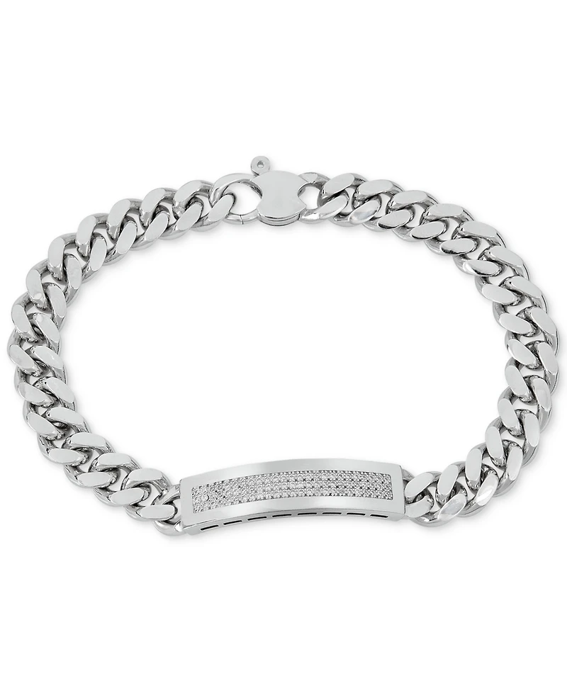 Men's Diamond (1/2 ct. t.w.) Id Bracelet in Sterling Silver (Also in 14k Gold Over Silver)