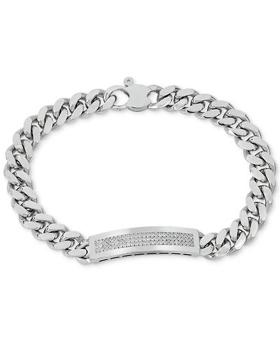 Men's Diamond (1/2 ct. t.w.) Id Bracelet in Sterling Silver (Also in 14k Gold Over Silver)