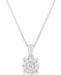 Diamond Halo 18" Pendant Necklace (1/3 ct. t.w.) 14k White, Yellow or Rose Gold