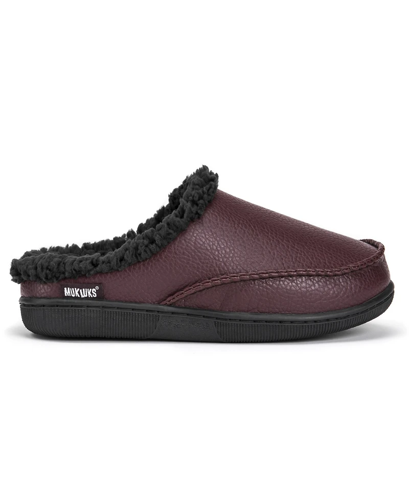 Muk Luks Men's Faux Leather Clog Slippers