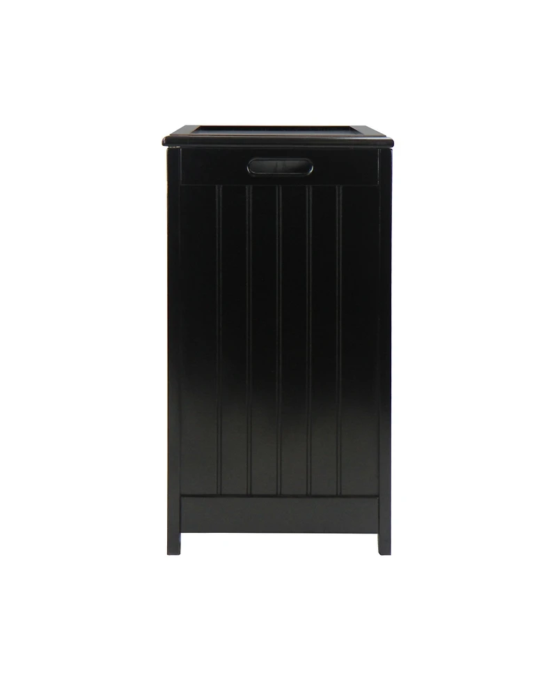 Oceanstar Natural Finished Rectangular Veneer Laundry Wood Hamper with Interior Bag