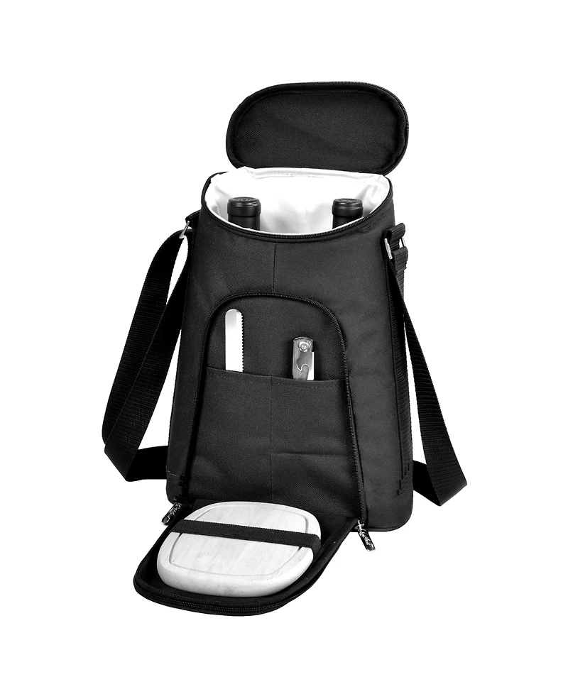 Picnic at Ascot - 2 Bottle Wine Cooler Tote with Cheese Board, Knife, Corkscrew
