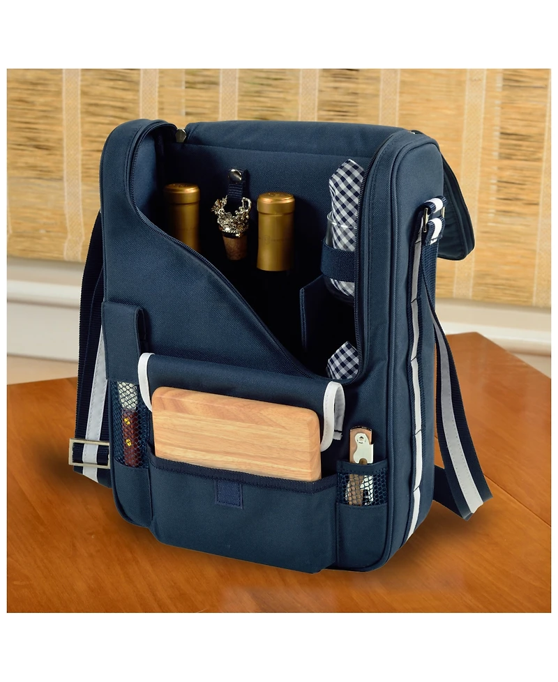 Picnic at Ascot Bordeaux Insulated Wine and Cheese Tote - Glass Glasses