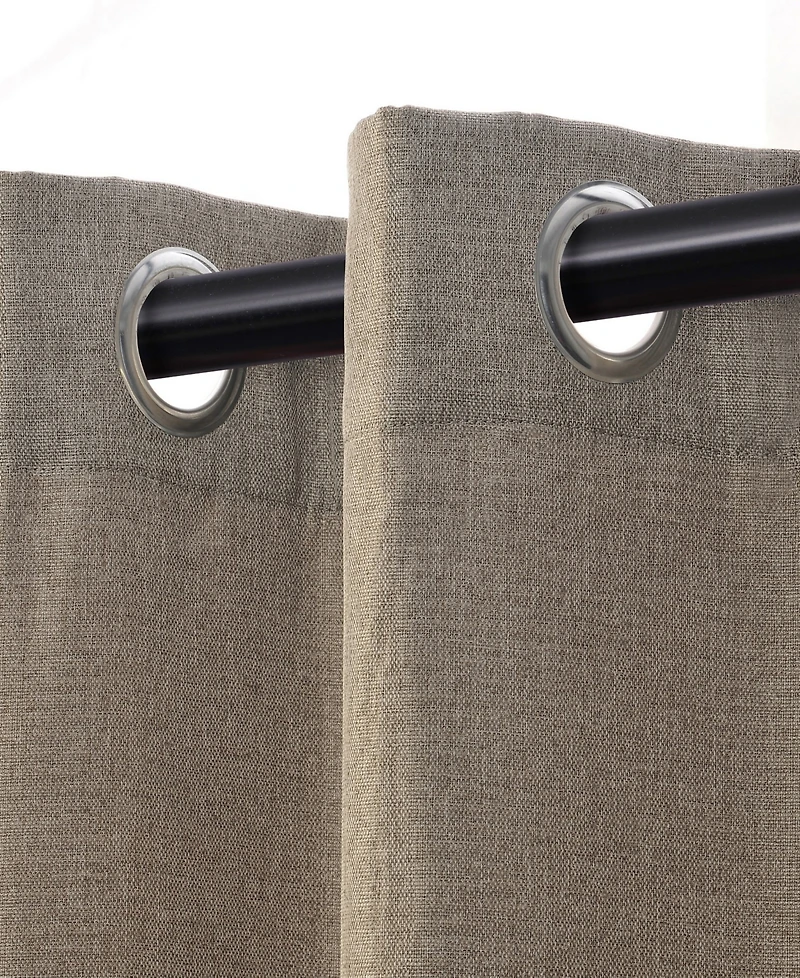 Superior Linen-Inspired Classic Room Darkening Modern Fade Resistant -Piece Curtain Set with Grommet Header Top