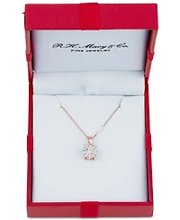 Diamond Halo 18" Pendant Necklace (1/3 ct. t.w.) 14k White, Yellow or Rose Gold