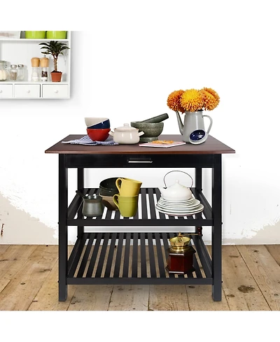 Kitchen Island with Solid Wood