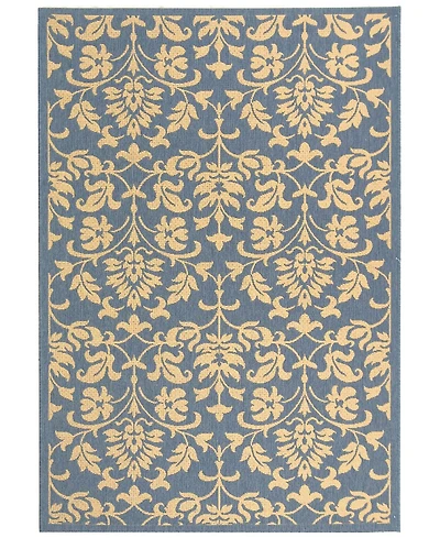 Safavieh Courtyard CY3416 Blue and Natural 5'3" x 7'7" Outdoor Area Rug