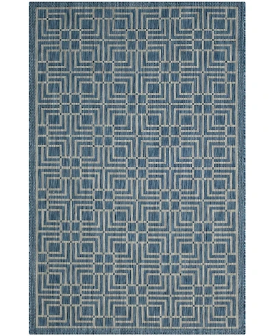 Safavieh Courtyard CY8467 Navy and Gray 5'3" x 7'7" Outdoor Area Rug