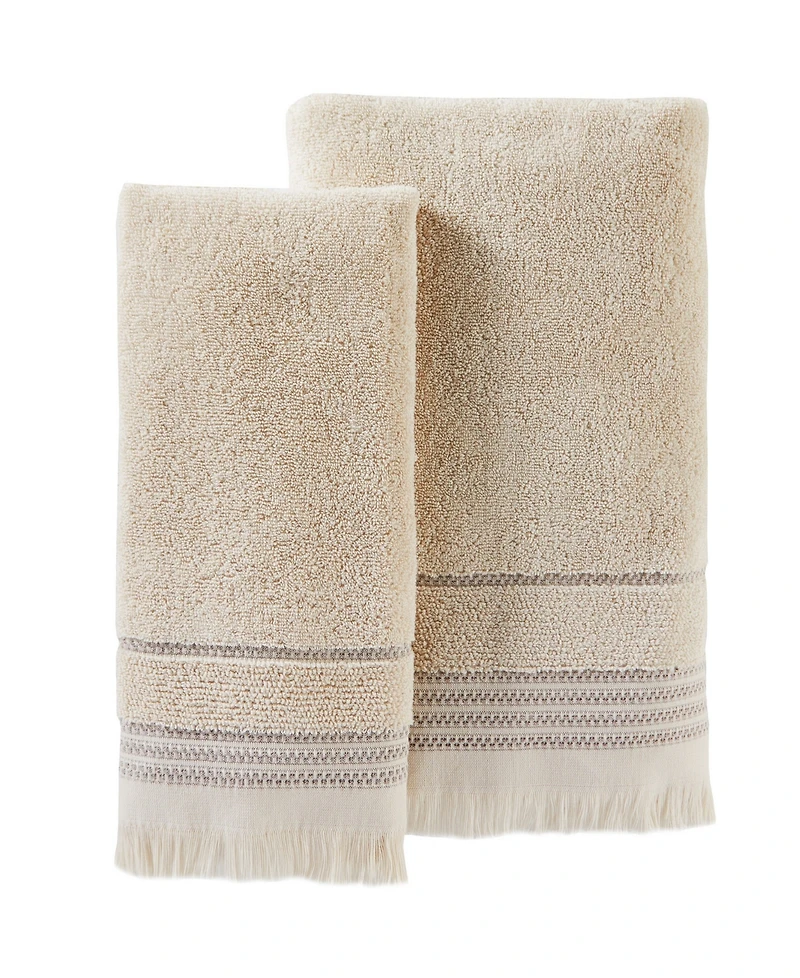 Saturday Knight Jude Fringe 2 Piece Hand Towel Set