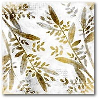 Courtside Market Botanical in Gold I Gallery-Wrapped Canvas Wall Art - 16" x 16"