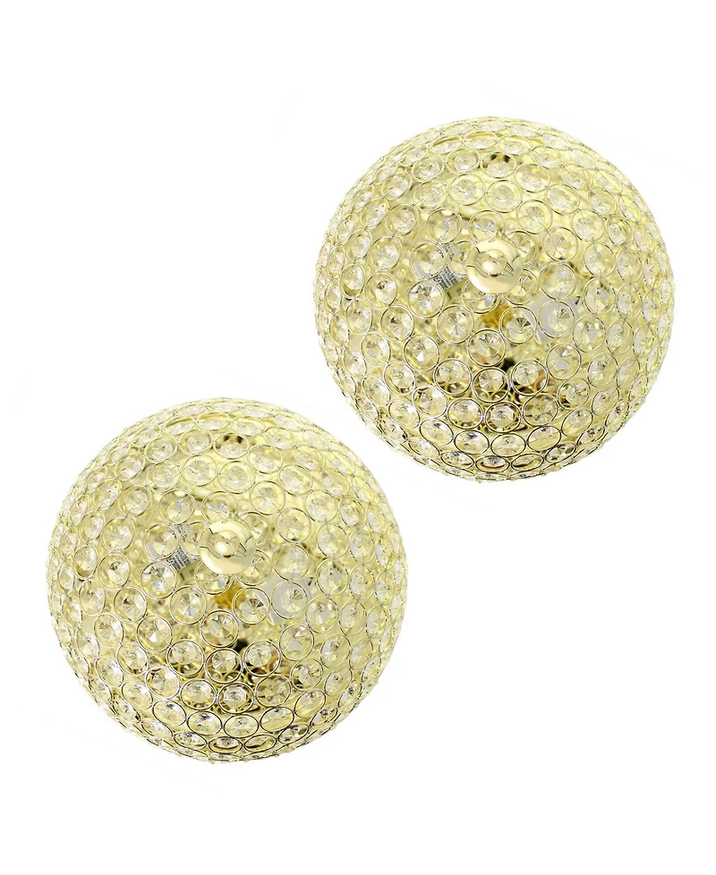 Elegant Designs 2 Light Elipse Crystal Flush Mount Ceiling Pack