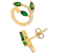 Emerald (1/2 ct. t.w.) & Diamond Accent Stud Earrings in 14k Gold
