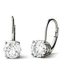Moissanite Leverback Earrings (2 ct. t.w. Diamond Equivalent) 14k White or Yellow Gold