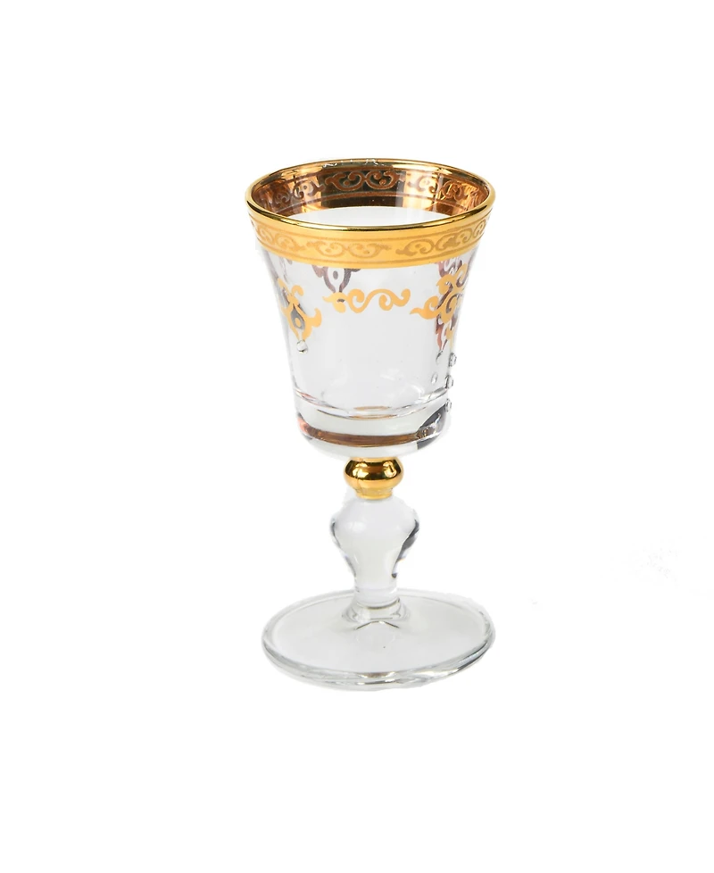 Classic Touch Set of 6 Liquor Glasses with Design