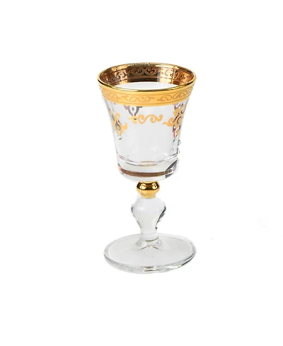 Classic Touch Set of 6 Liquor Glasses with Design