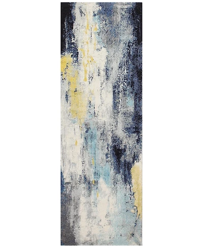 Bashian Medley 5570A Ivory/Blue 2'6" x 8' Runner Area Rug