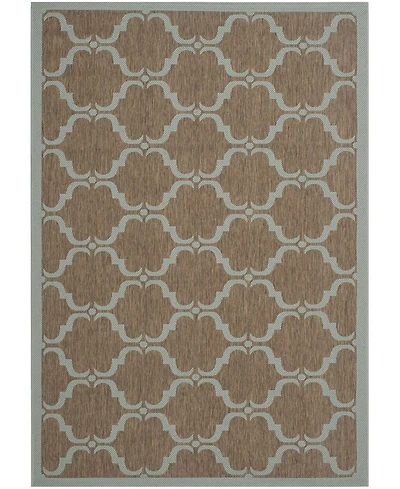 Safavieh Courtyard CY6009 Brown and Aqua 8' x 11' Outdoor Area Rug
