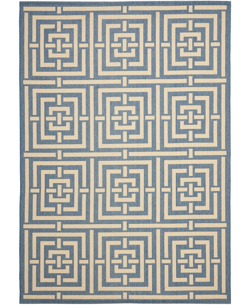 Safavieh Courtyard CY6937 Blue and Bone 8' x 11' Outdoor Area Rug
